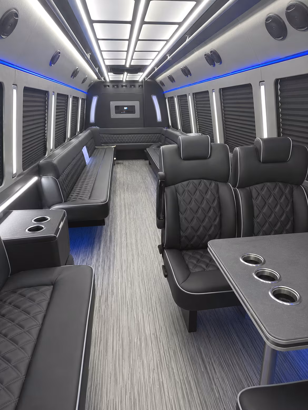 edinburg 25 passenger party bus inside