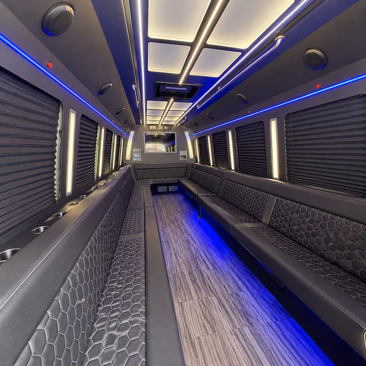 edinburg 30 passenger party bus interior