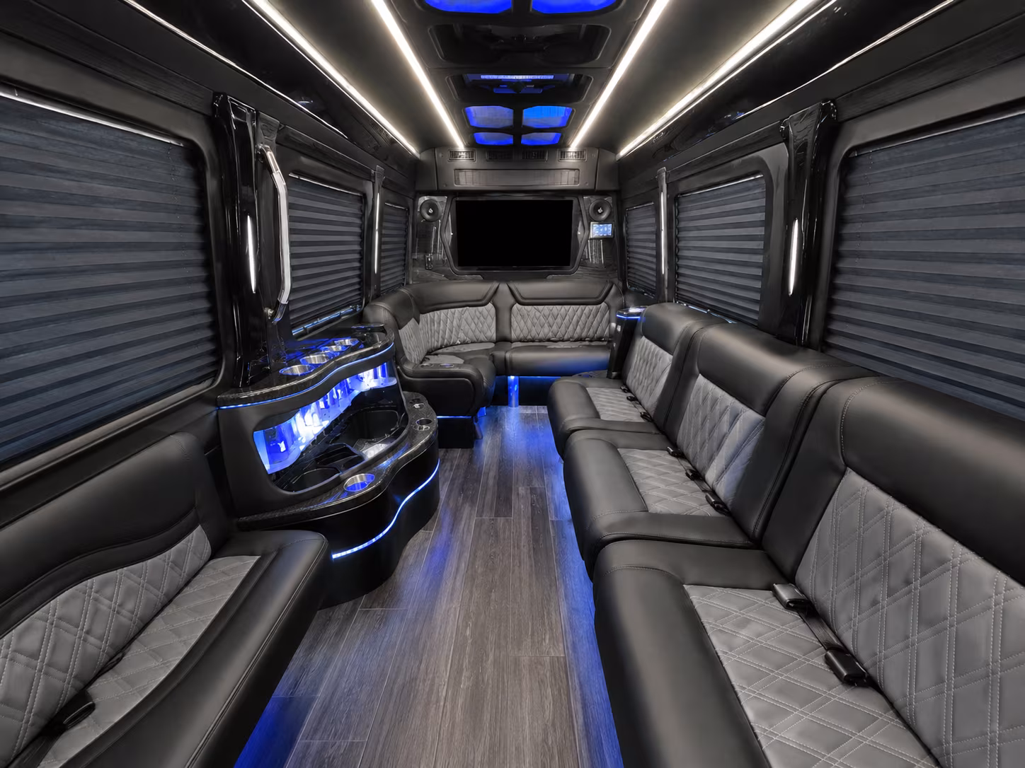 edinburg 40 passenger party bus interior