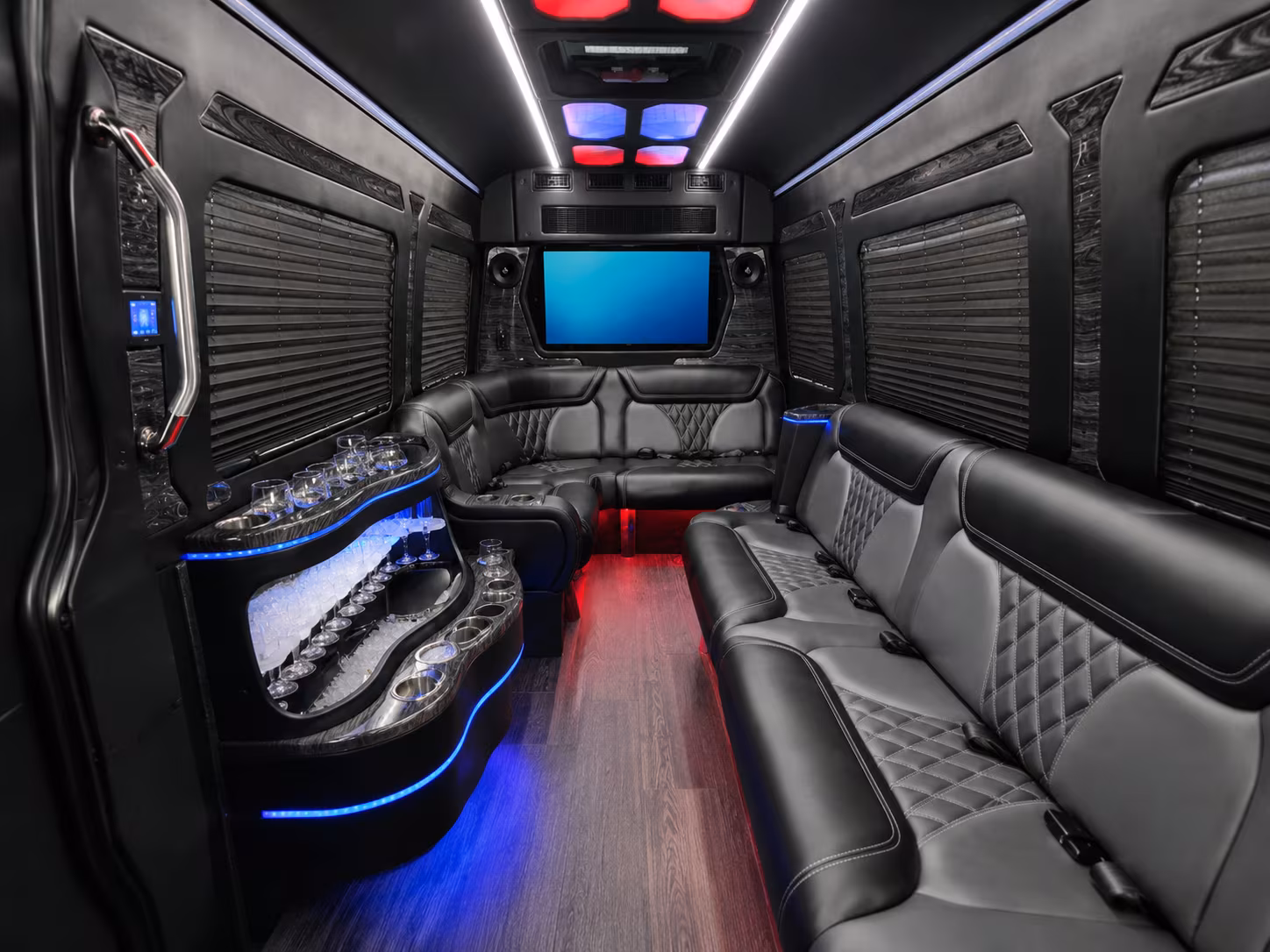 edinburg 50 passenger party bus interior